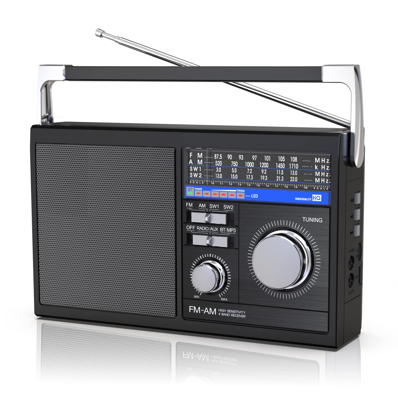 Radio Portátil Retro AM/FM con Bluetooth